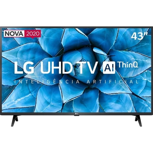 Smart TV 43” LG 43UN7300 Ultra HD 4K 3 HDMI 2 USB Wi-Fi Inteligência Artificial ThinQ AI Google Assistente Alexa IOT