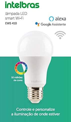 Lâmpada LED EWS 410 Wi-Fi Smart Intelbras, com 16 milhões de cores, controle de intensidade de luz e compatível com Alexa, Branca