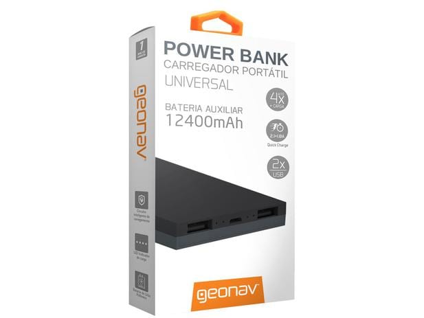 Carregador Portátil Universal12400mAh USB Geonav – Power Bank