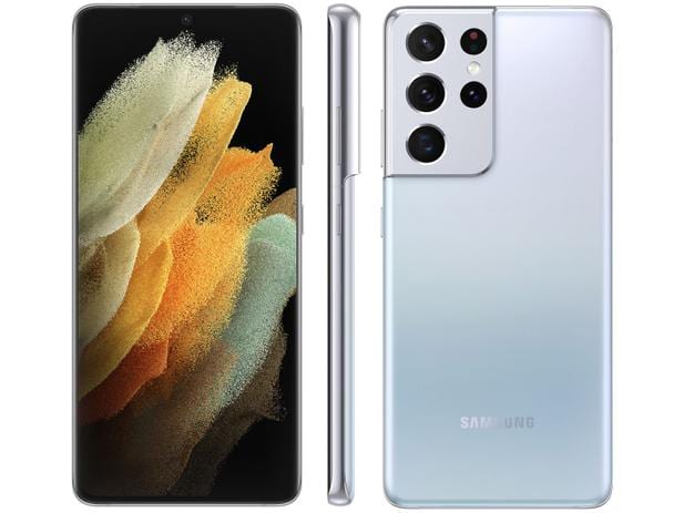 Smartphone Samsung Galaxy S21 Ultra 256GB Prata 5G – 12GB RAM Tela 6,8” Câm. Quádrupla + Selfie 40MP