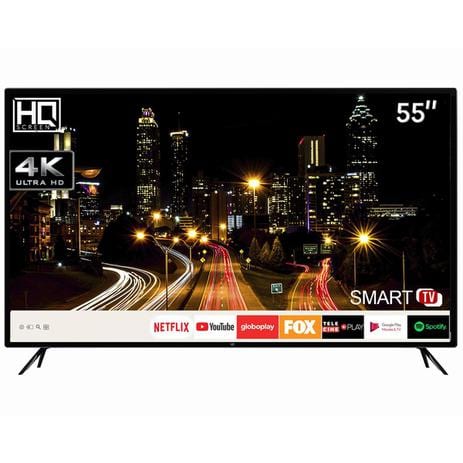 Smart TV LED 55″ HQ HQSTV55NY Ultra HD 4K Netflix Youtube 3 HDMI 2 USB Wi-Fi