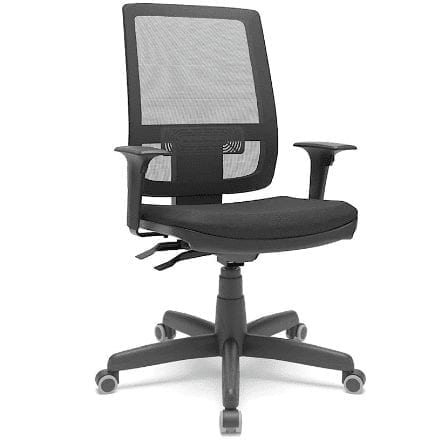 Cadeira de Escritório Presidente Brizza braços 3D – Plaxmetal (Preto Couro Ecológico)