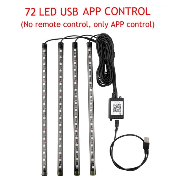 Lâmpada com 72 Leds para Carro USB e Controle Remoto