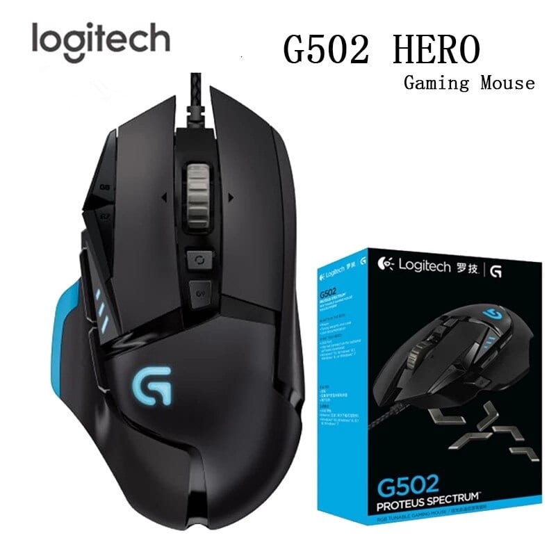 Mouse Gamer Logitech G502 Hero 16K RGB Lightsync 11 Botões 16000 DPI – 910-005550