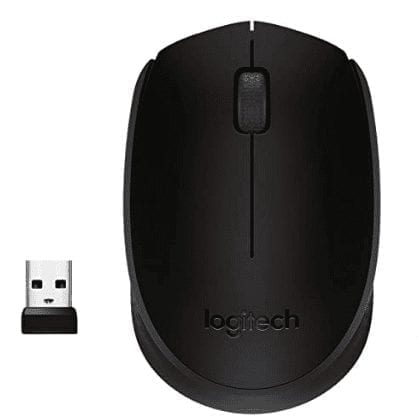 Mouse sem fio Logitech M170 com Design Ambidestro Compacto, Conexão USB e Pilha Inclusa – Preto
