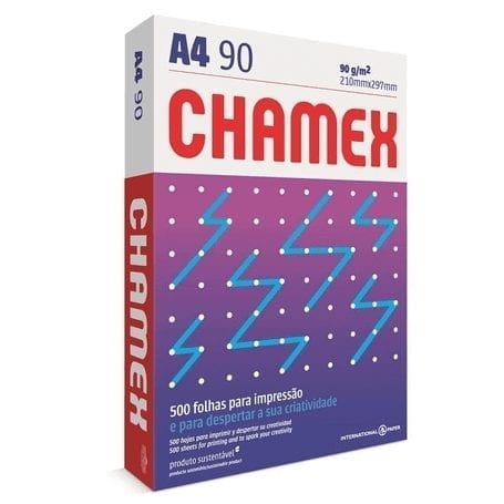 Papel Sulfite A4 Chamex Super, 210 x 297mm, 90grs, Pacote 500 Folhas, Branco