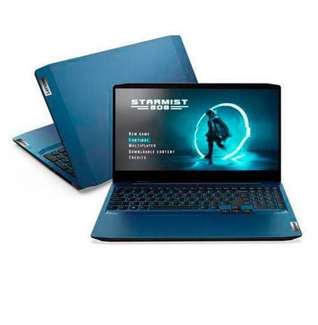 Notebook Lenovo, Intel CoreT i7 10750H, 8GB, 512GB SSD, 15,6″, GTX1650, Ideapad Gaming 3i, Chameleon Blue – 82CG0005BR