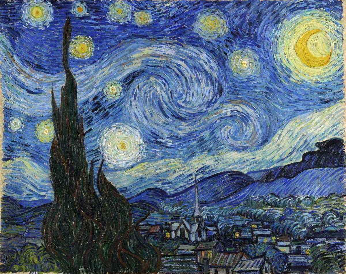 Noite Estrelada de Vincent van Gogh – 75×94 – Tela Canvas Para Quadro