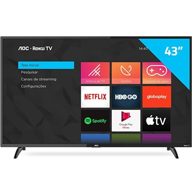 Smart TV AOC 43″ 43S5195/78G Roku LED Full HD Wi-fi HDMI USB 2.0