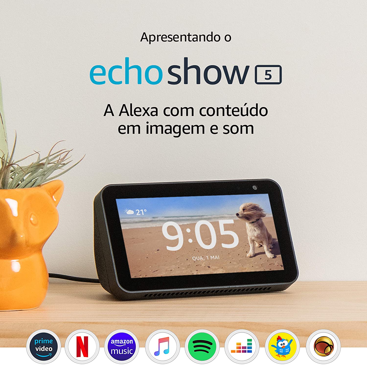 Echo Show 5 – Smart Speaker com tela de 5,5″ e Alexa – Cor Preta