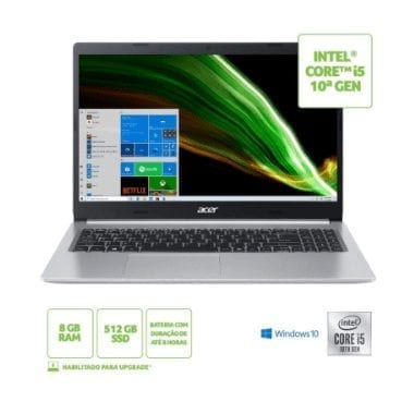 Notebook Acer Aspire 5 A515-55-50MZ Intel Core i5-1035G1 8GB 512GB SSD