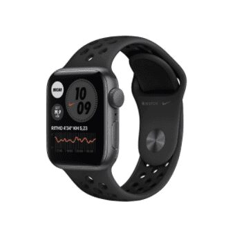 Apple Watch SE (GPS) 40mm caixa cinza-espacial de alumínio com pulseira esportiva Nike cinza-carvão/preta