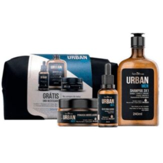 Kit Urban Shampoo + Óleo + Pomada- Necessarie, Urban, Incolor/Branco Transparente, pacote de 3
