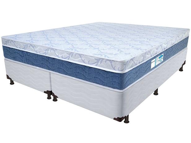 Cama Box King Size (Box + Colchão) ProDormir – Colchões Mola 34cm de Altura Sensitive Blue