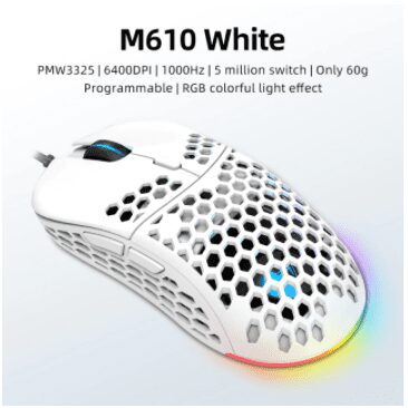 Mouse Gamer Machenike M620 rgb pmw3389 com luz de led 60g