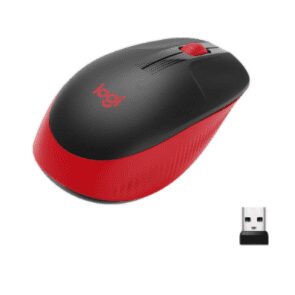 Mouse sem fio Logitech M190 com Design Ambidestro de Tamanho Padrão, Conexão USB e Pilha Inclusa – Vermelho
