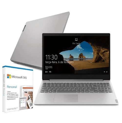 Notebook Lenovo Ultrafino ideapad S145 Intel Core i3-1005G1 4GB RAM 128GB SSD + Microsoft 365 Personal Windows 10 S 15.6″