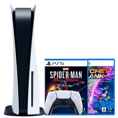 Console Sony PlayStation 5 + Jogo Marvel´s Spider-Man: Miles Morales + Jogo Ratchet & Clank: Em Uma Outra Dimensão