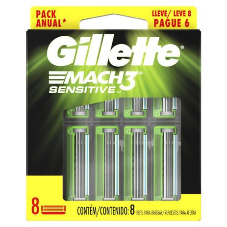 Carga para Aparelho de Barbear Gillette Mach3 Sensitive Leve 8 Pague 6 – Mach 3