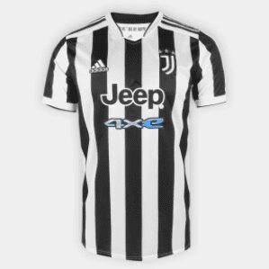 Camisa Juventus Home 21/22 s/n° Torcedor Adidas Masculina – Branco+Preto