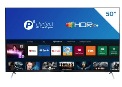 Smart TV Philips 50″ UHD 4K 50PUG7625 Wi-Fi HDR10+ Dolby Vision e Dolby Atmos com Bluetooth Bordas Ultrafinas
