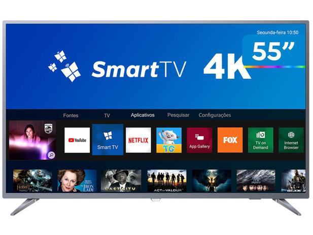 Smart TV 4K LED 55” Philips 55PUG6513/78 – Wi-Fi 3 HDMI 2 USB