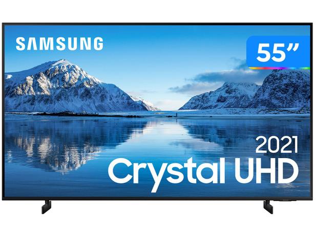 Smart TV 55” Crystal 4K Samsung 55AU8000 – Wi-Fi Bluetooth HDR Alexa Built in 3 HDMI 2 USB