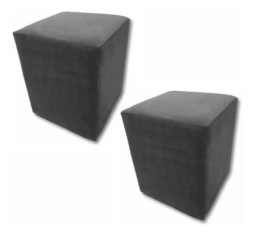 Kit 2 Puff Quadrado Cubo Decorativo Em Suede P/ Sala Quarto – PuffPop