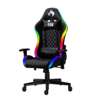 Cadeira Gamer FoX RGB Preta com Iluminação LED