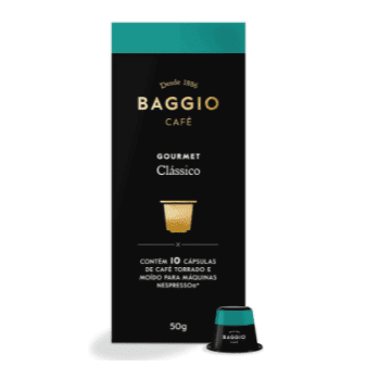 Cápsulas de Café Gourmet Clássico Baggio Café, compatível com Nespresso, contém 10 cápsulas