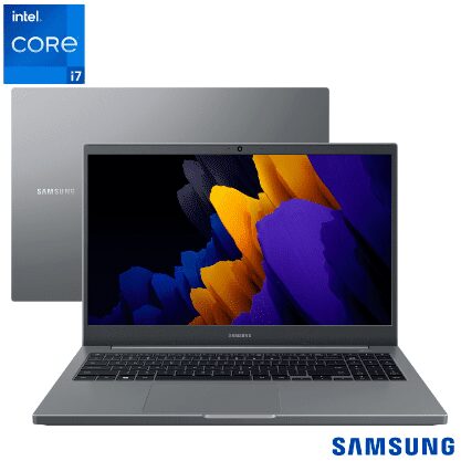Notebook Samsung Intel Core i7 11ª Geração -1165G7 8GB 256GB SSD Tela de 15.6″ Intel Iris Xe Cinza- NP550XDA-KS1BR