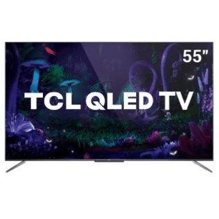 Smart TV TCL 55´ 4K QLED UHD, WiFi, Bluetooth, 3x HDMI, 2x USB, HDR10+, Google Assistant, Android TV, Dolby Vision, Sem Bordas – 55C715