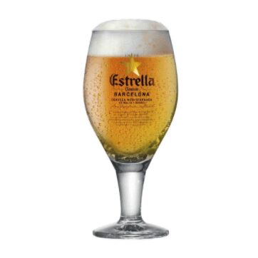 Taça de Cerveja Rótulo Frases Estrella Damm Cristal 430ml