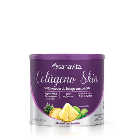 Colágeno Skin – Abacaxi com hortelã – Lata 200g – Sanavita