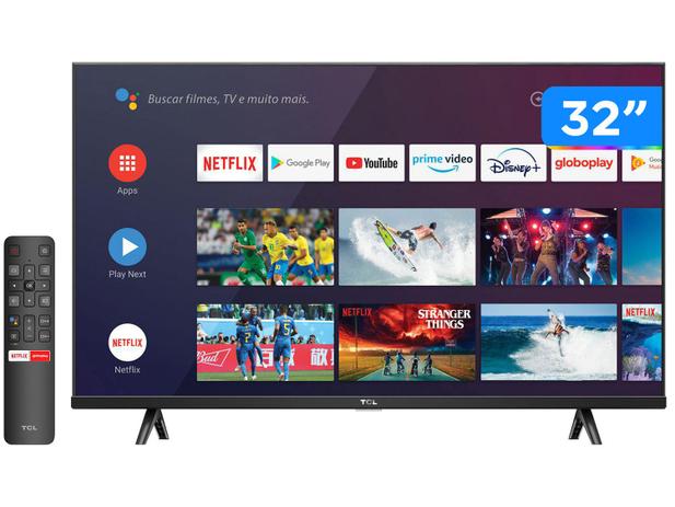 Smart TV 32” HD LED TCL S615 VA 60Hz – Android Wi-Fi e Bluetooth Google Assistente 2 HDMI