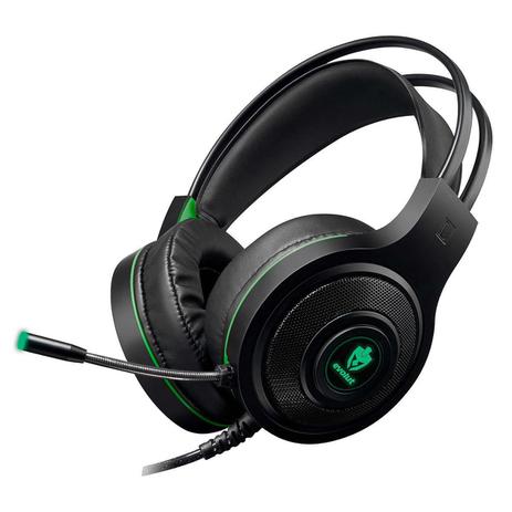 Headset gamer evolut temis eg301 preto e verde com led