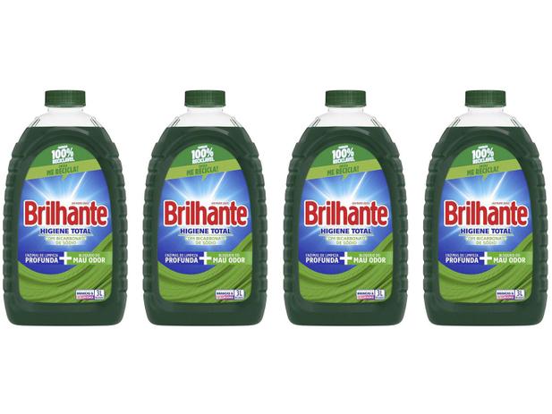 Kit Sabão Líquido Brilhante Higiene Total – 4 Unidades 3L Cada