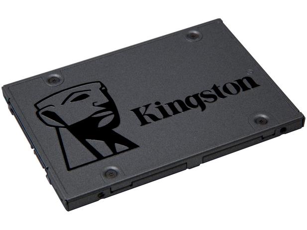 SSD 480GB Kingston Sata Rev. 3.0 – Leituras 500MB/s e Gravações 450MB/s A400