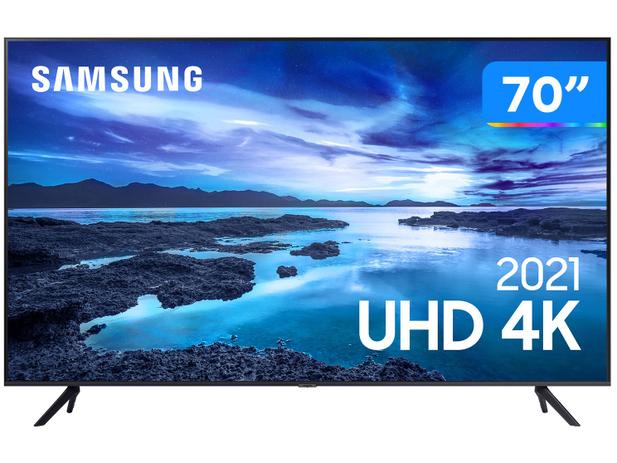 Smart TV 70” Crystal 4K Samsung 70AU7700 Wi-Fi – Bluetooth HDR Alexa Built in 3 HDMI 1 USB