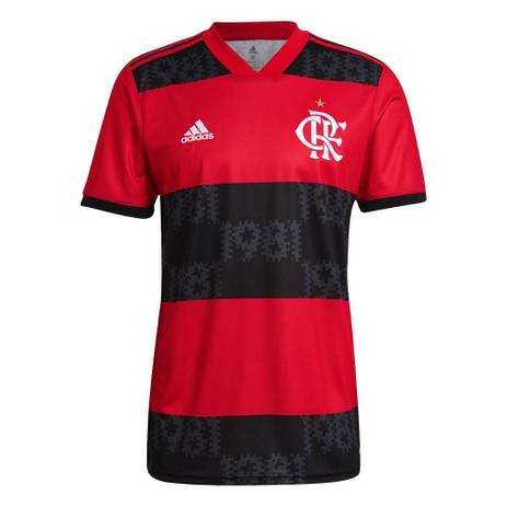 Camisa Flamengo I 21/22 s/n° Torcedor Adidas Masculina – Vermelho+Preto