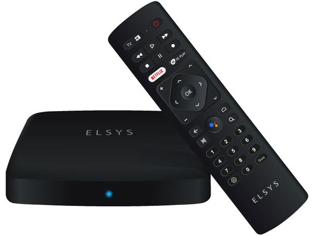 Receptor de TV Via Internet Streaming Box Elsys Android TV – ETRI02 4K e Conversor de TV Digital