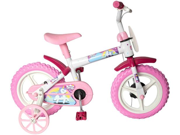 Bicicleta Infantil Aro 12 Styll Kids Magic Rainbow – Rosa e Branco