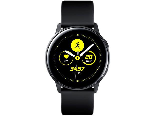 Smartwatch Samsung Galaxy Watch Active 40mm Preto com Tela Super Amoled de 1.1″ Bluetooth Wi-Fi GPS NFC e Sensor de Frequência Cardíaca
