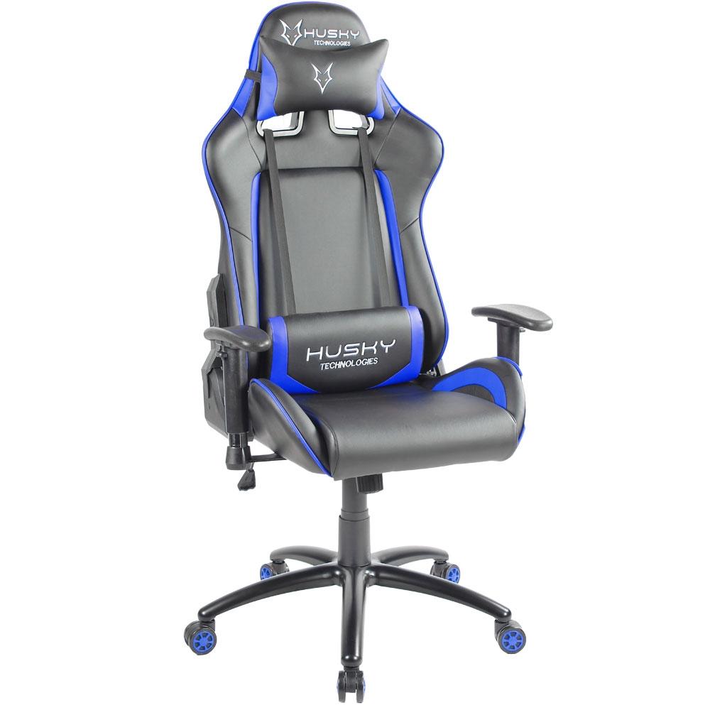 Cadeira Gamer Husky Gaming Blizzard, Preto e Azul, Com Almofadas, Reclinável, Descanso de Braço 2D – HBL-BB