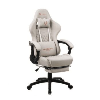 Cadeira Gamer Husky Gaming Tempest 700, Branco, Com Almofadas, Descanso Para Pernas Retrátil, Reclinável – HGMA077