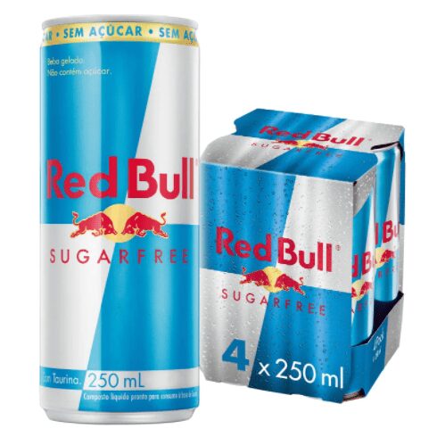 Energético sem açúcar Red Bull Energy Drink, SugarFree, 250ml (4 latas)