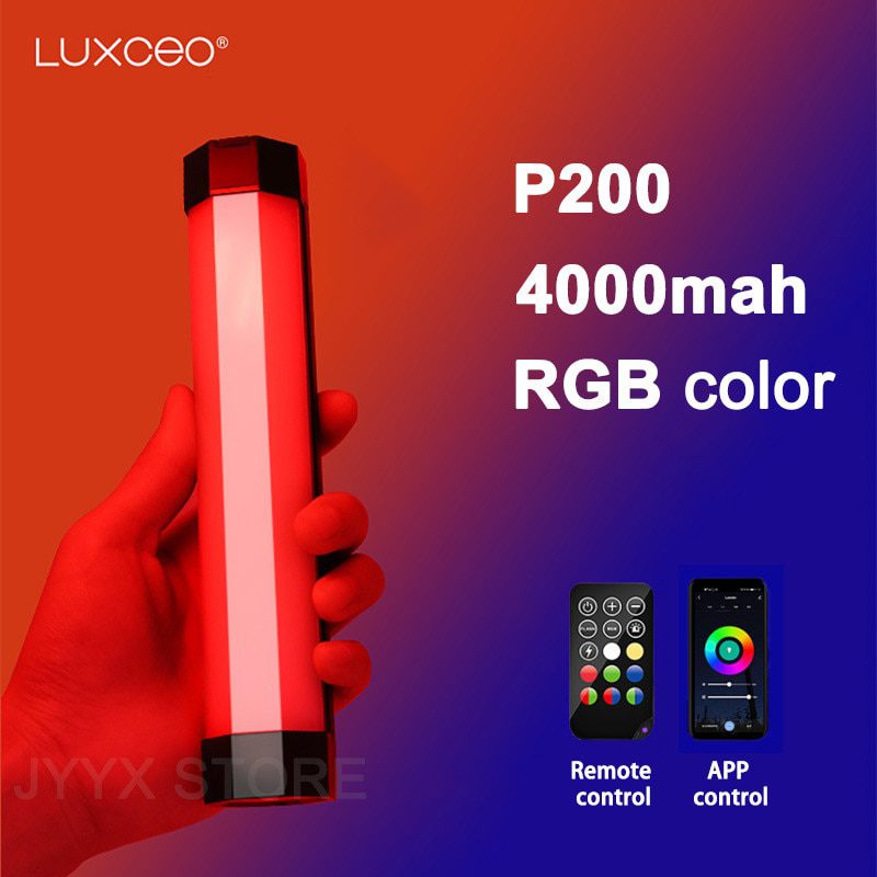 Tubo de Luz Luxceo P200 LED para Fotografia RGB 4000mah