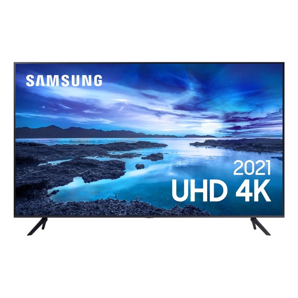 Smart TV 55″ UHD Samsung 4k 55AU7700 Processador Crystal 4k Tela Sem Limites Visual Livre de Cabos Alexa Built In