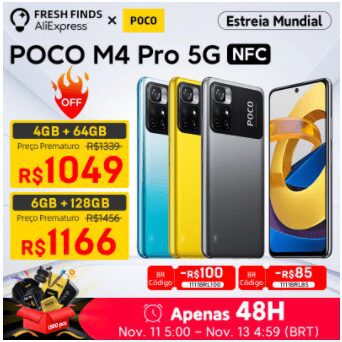 Smartphone Poco M4 Pro 5G NFC 4GB 64GB “33W 50MP 5000mAh