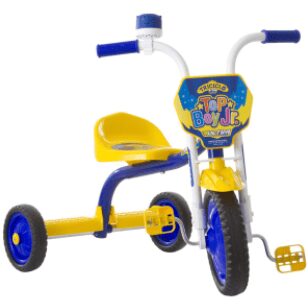 Triciclo Infantil Top Boy Jr C/ Buzina Pro Tork Ultra Azul e Amarelo